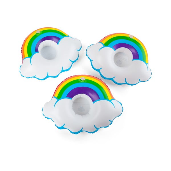 Zestaw 3 dmuchanych kół na napoje w kształcie tęczy Big Mouth Inc.-image-3