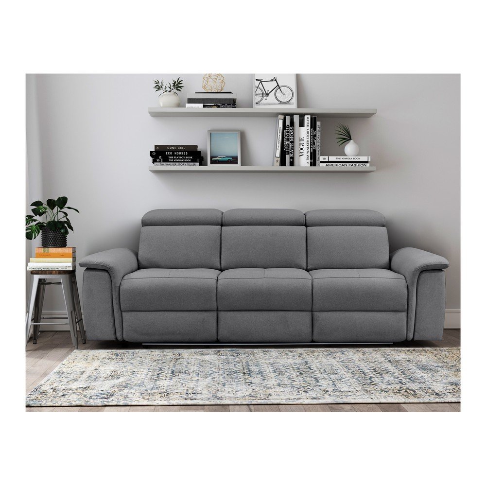 Szara skórzana sofa 211 cm Pareli – Støraa (zdjęcie 9)