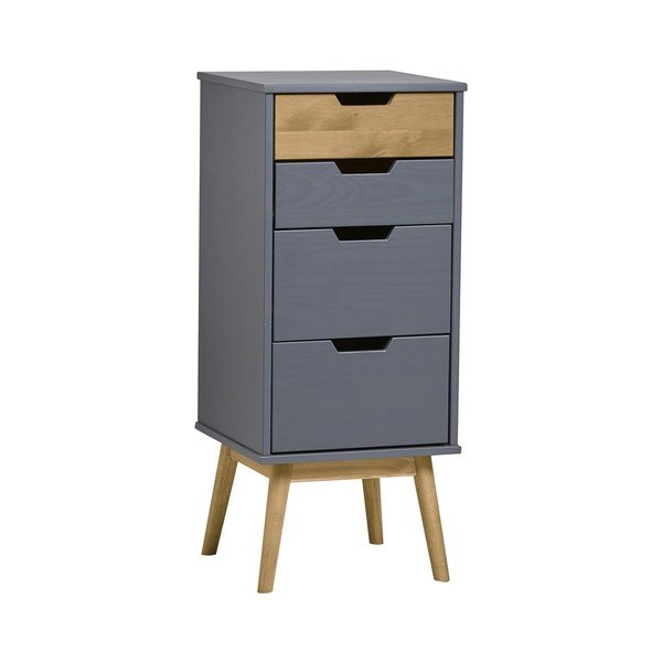 Szara komoda z litego drewna sosnowego Marckeric Baku, wys. 94 cm-image-1