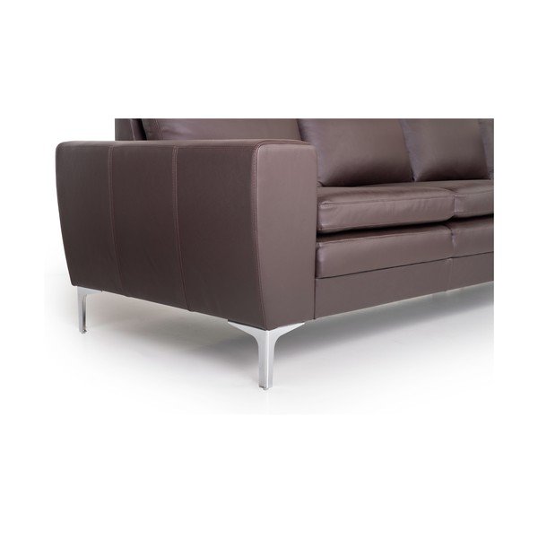 Brązowa sofa skórzana Scandic Twigo, 227 cm-image-2