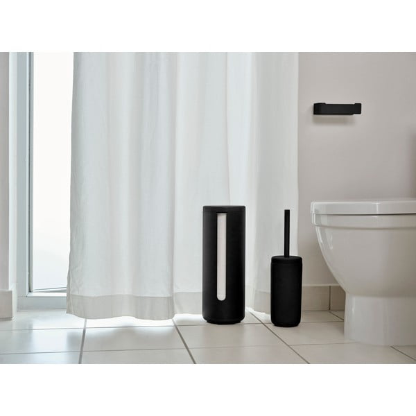Czarny ścienny metalowy uchwyt na papier toaletowy Ume – Zone-image-1