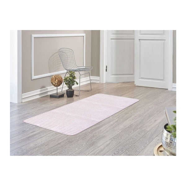 Jasnoróżowy dywanik łazienkowy Madame Coco Abigale, 80x140 cm