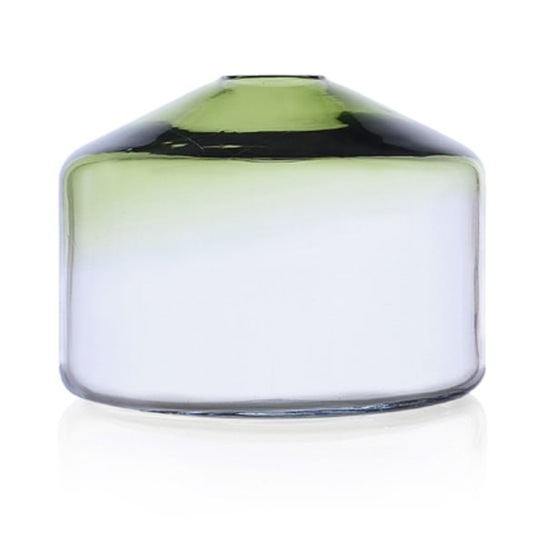 Szklany wazon Islanda Green/Clear, 16 cm