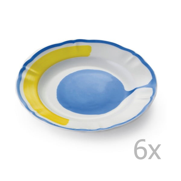 Zestaw 6 talerzyków deserowych Giotto Yellow/Blue