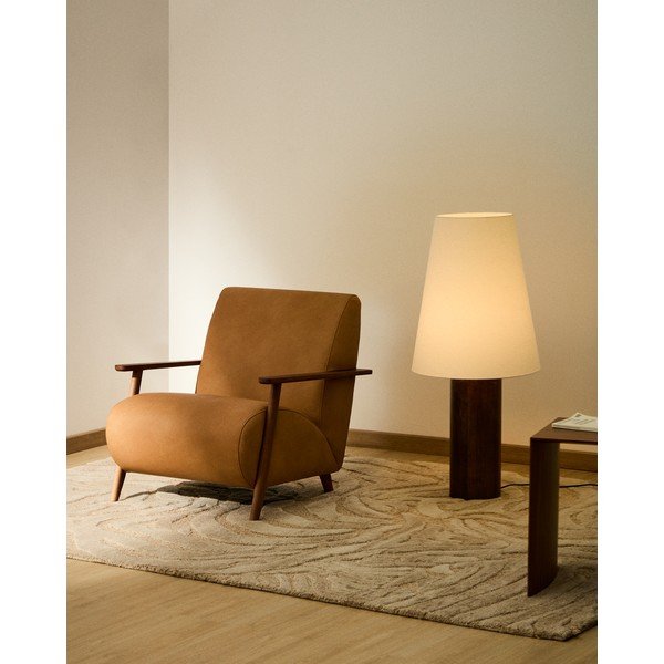 Brązowy skórzany fotel Meghan – Kave Home-image-1