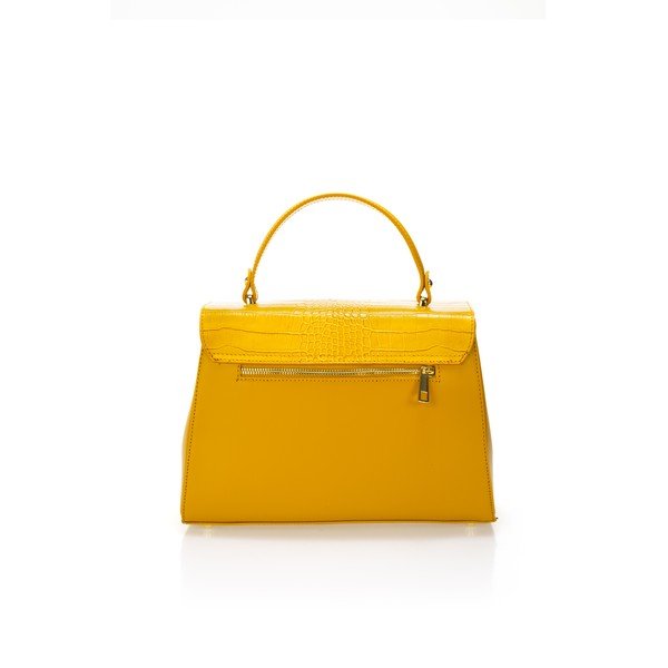 Żółta skórzana torebka Federica Bassi Maria-image-2