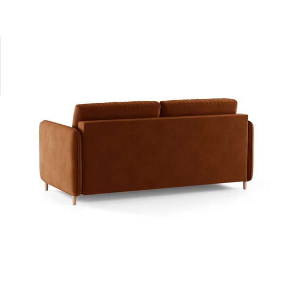 Aksamitna sofa do spania w kolorze terakoty 184 cm – Micadoni -image-3