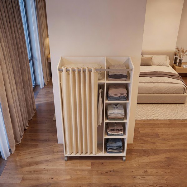 Biało-beżowa szafa 100x160 cm Kit – Tvilum-image-3