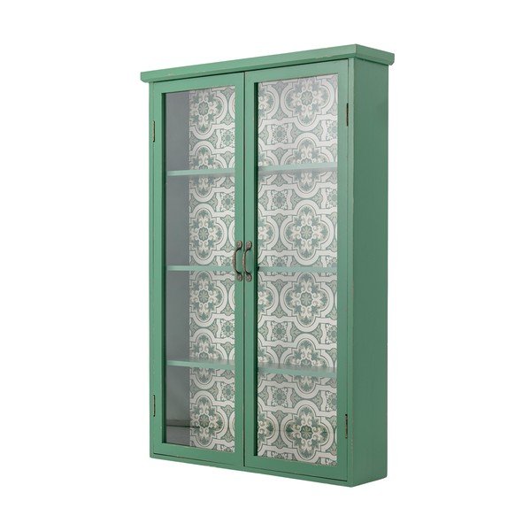 Zielona witryna z litego drewna jodłowego wisząca 81x122x22 cm Hazem – Bloomingville-image-2