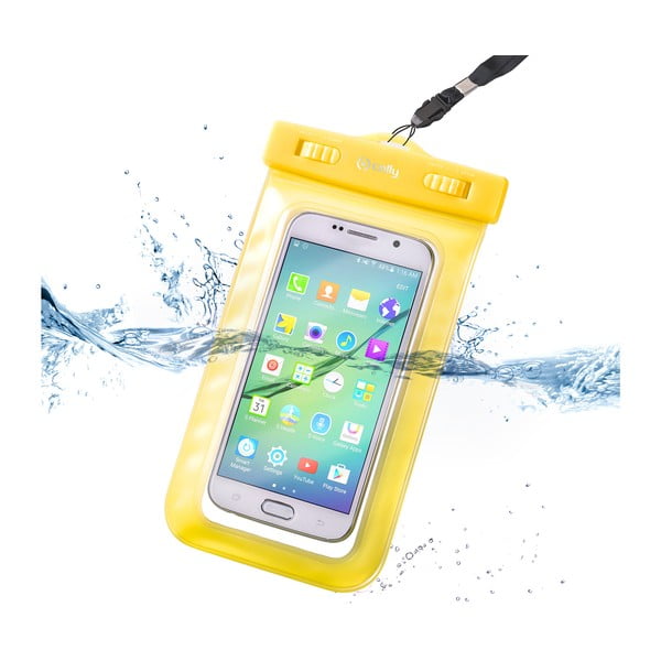 Etui na telefon, wodoszczelne, uniwersalne CELLY, żółte-image-2