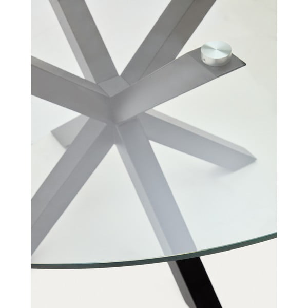 Czarny okrągły stół ze szklanym blatem ø 150 cm Argo – Kave Home-image-3