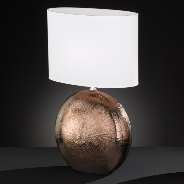 Biało-brązowa lampa stołowa Fischer & Honsel Foro, wys. 53 cm-image-2