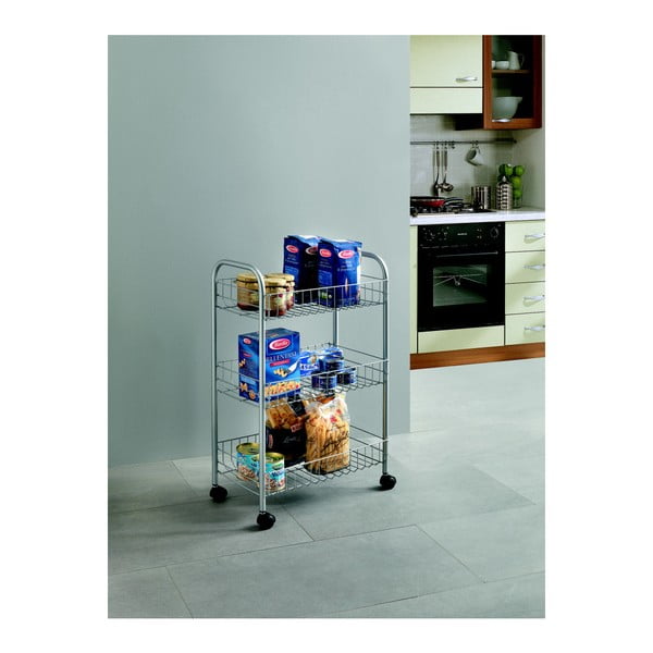 Regał na kółkach z 3 półkami Metaltex Lugano-image-1