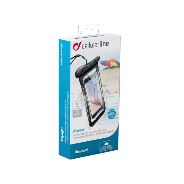 Etui na telefon, wodoszczelne, uniwersalne Cellularline VOYAGER, czarne-image-1