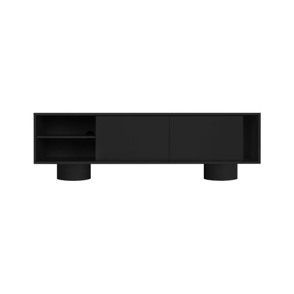 Czarna szafka pod TV 160x48x42 cm Taro – noo.ma-image-3