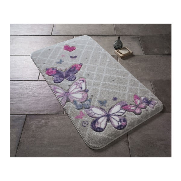Dywanik łazienkowy Confetti Bathmats Butterfly Plaid Purple, 50x57 cm