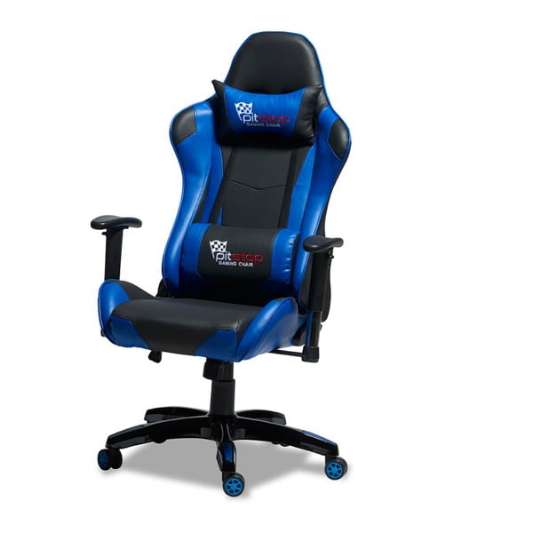 Czarno-niebieskie krzesło biurowe Knuds Gaming