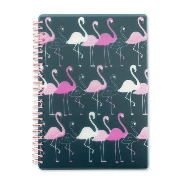 Ciemnoniebieski notes GO Stationery Flamingo