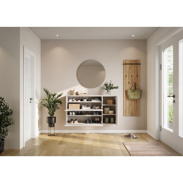 Kremowa wisząca szafka na buty 137x78x41 cm – Germania-image-1