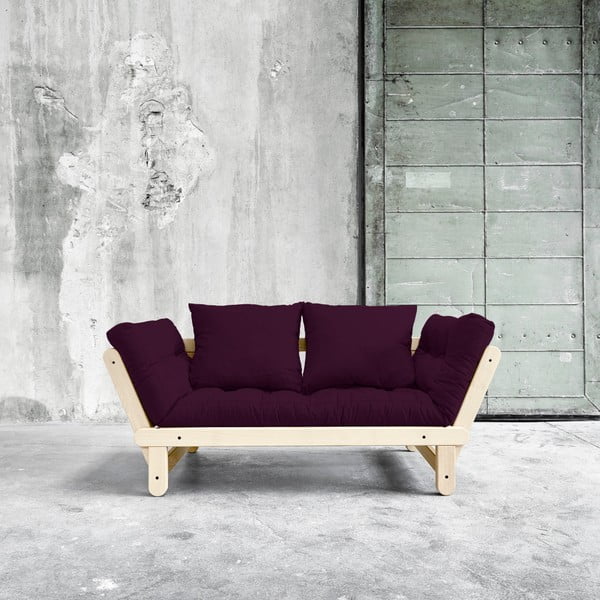 Sofa rozkładana Karup Beat Natural/Purple Plum