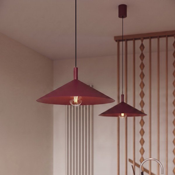 Bordowa stalowa lampa wisząca ø 40 cm Zylo – Sollux-image-1