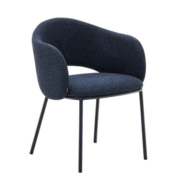 Ciemnoniebieski tapicerowany fotel jadalniany Maina – Kave Home