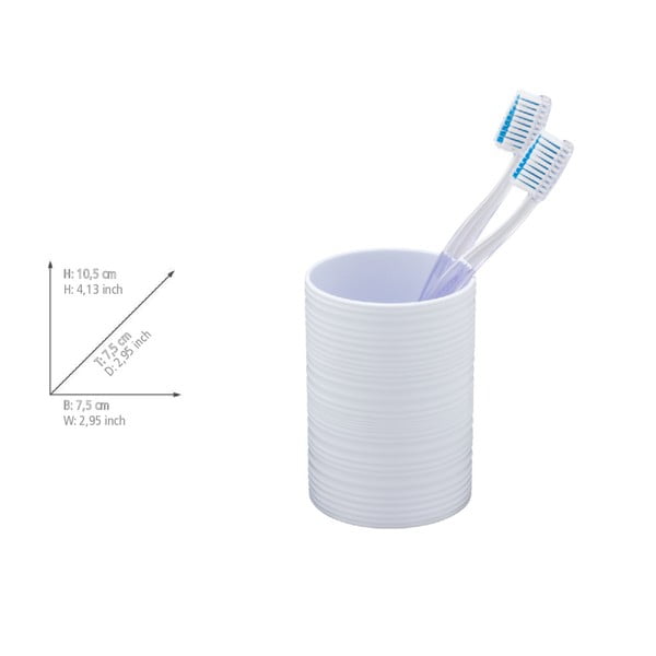 Biały plastikowy kubek na szczoteczki do zębów Lyon – Allstar-image-3