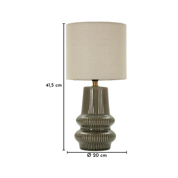 Lampa stołowa ceramiczna w kolorze khaki/kremowa z tekstylnym kloszem (wysokość 41,5 cm) Harmony – Mauro Ferretti-image-4