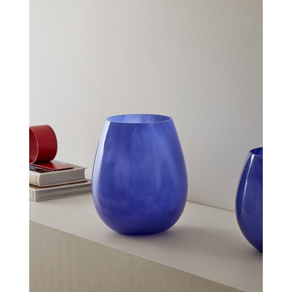 Niebieski szklany wazon (wysokość 26 cm) Kelse – Kave Home-image-1