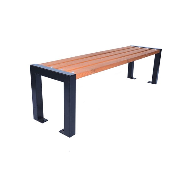 Brązowa drewniana ławka ogrodowa – Rojaplast-image-2