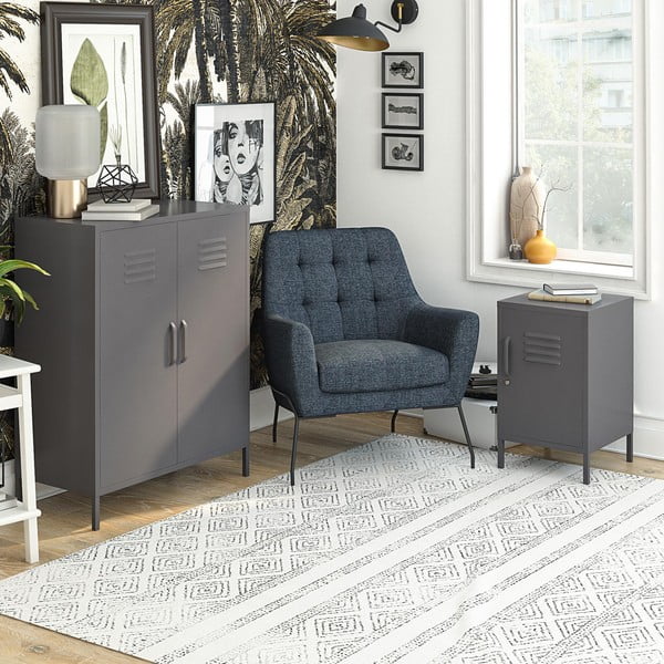 Szara metalowa szafka 80x102 cm Bradford – Støraa-image-1