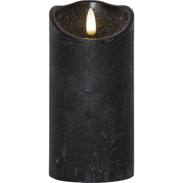 Czarna woskowa świeca LED Star Trading Flamme Rustic, wys. 15 cm