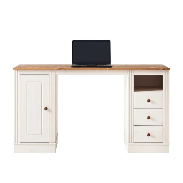 Biurko z blatem z drewna sosnowego 50x140 cm Anita – Støraa-image-3