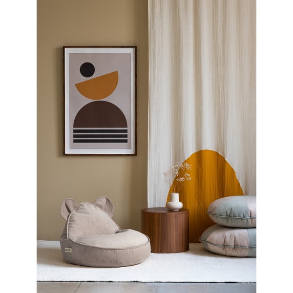 Beżowy aksamitny dziecięcy worek do siedzenia Bear – Wigiwama-image-3