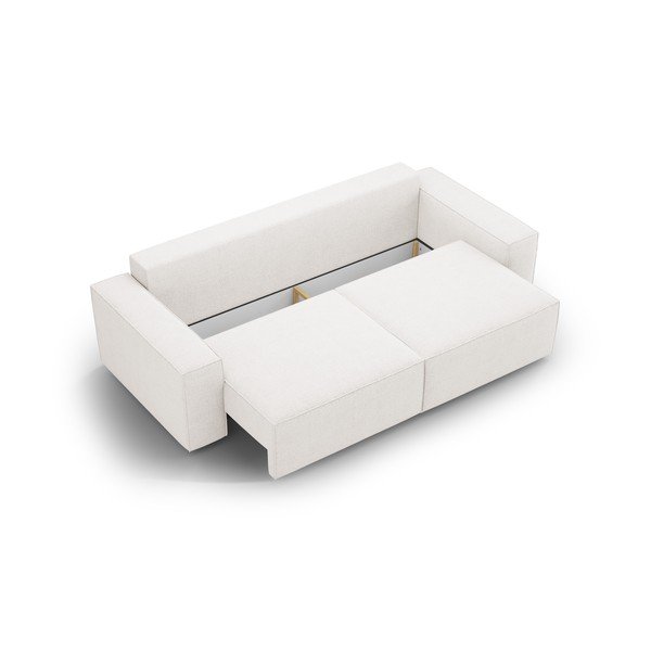 Biała rozkładana sofa z materiału bouclé 247 cm Jodie – Micadoni Home-image-3