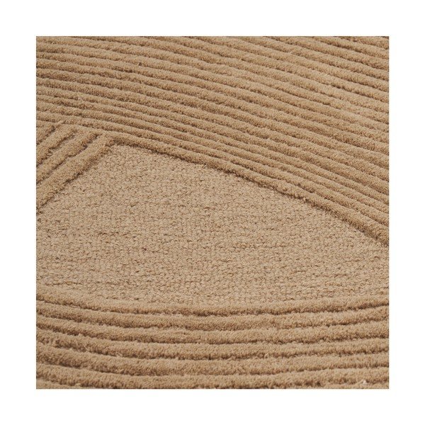 Wełniany dywan tkany ręcznie w ciemnym naturalnym kolorze 200x300 cm Pune – House Nordic-image-2