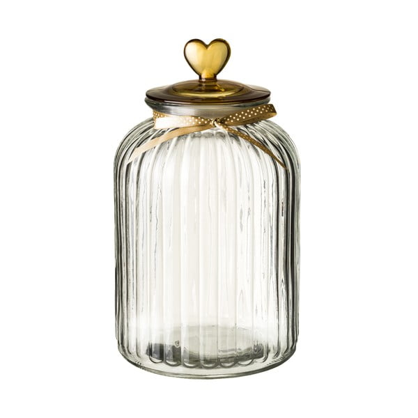 Szklany słoik z wieczkiem w złotym kolorze Unimasa Heart, 5,4 l