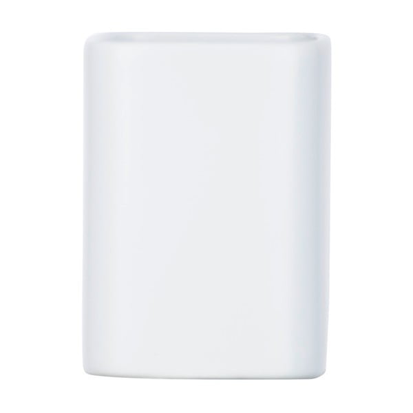 Matowobiały ceramiczny kubek na szczoteczki do zębów Wenko Hexa-image-2