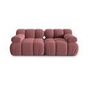 Różowa aksamitna sofa 188 cm Bellis – Micadoni Home