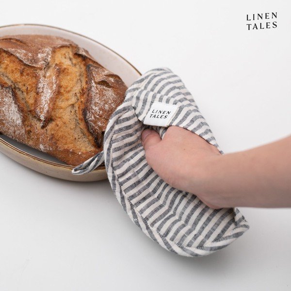 Lniana rękawica kuchenna Thin Black Stripes – Linen Tales-image-2