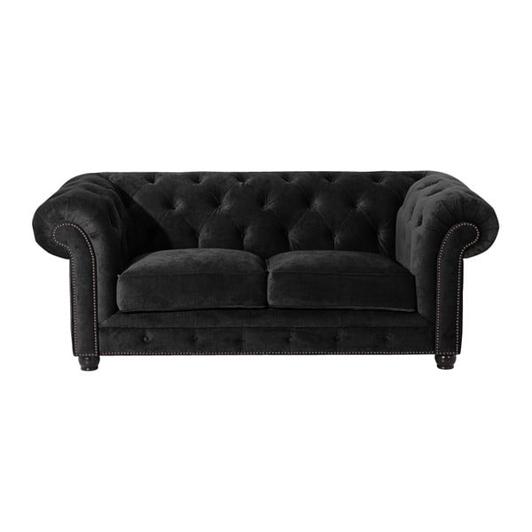 Czarna sofa Max Winzer Orleans Velvet, 196 cm