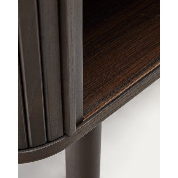 Ciemnobrązowa szafka w dekorze jesionu z drzwiami przesuwnymi 110x140 cm Mailen – Kave Home-image-4