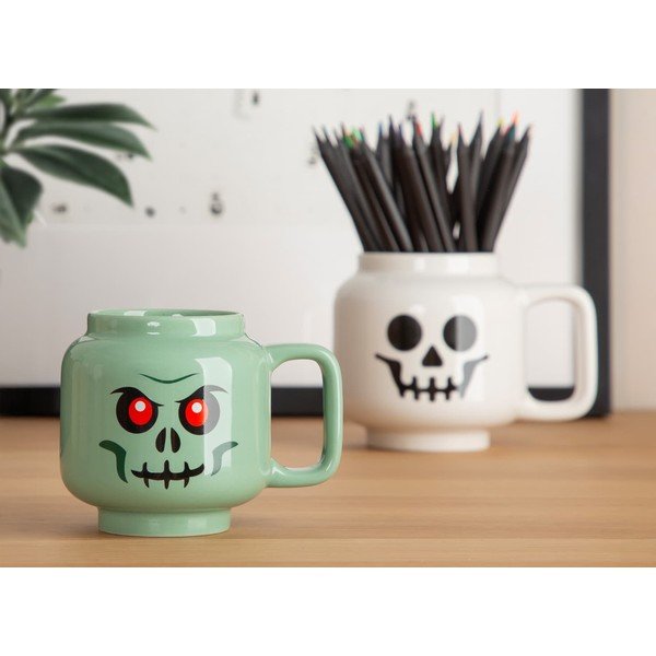 Zielony ceramiczny kubek dla dzieci do latte 255 ml Skeleton – LEGO®-image-1