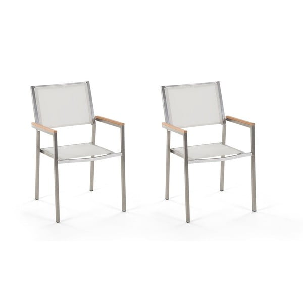 Zestaw 2 białych krzeseł ogrodowych Monobeli Classy