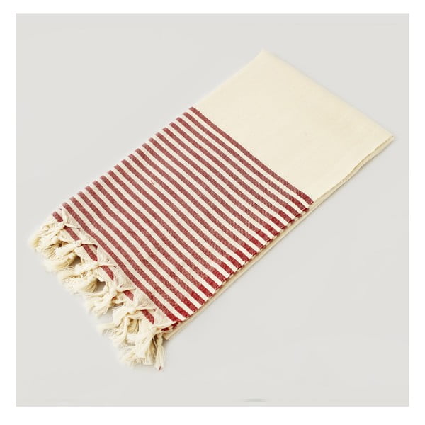 Ręcznik hammam Marine Style Natural Red, 100x180 cm