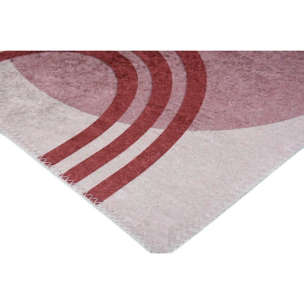 Czerwono-biały dywan odpowiedni do prania 80x150 cm – Vitaus-image-2