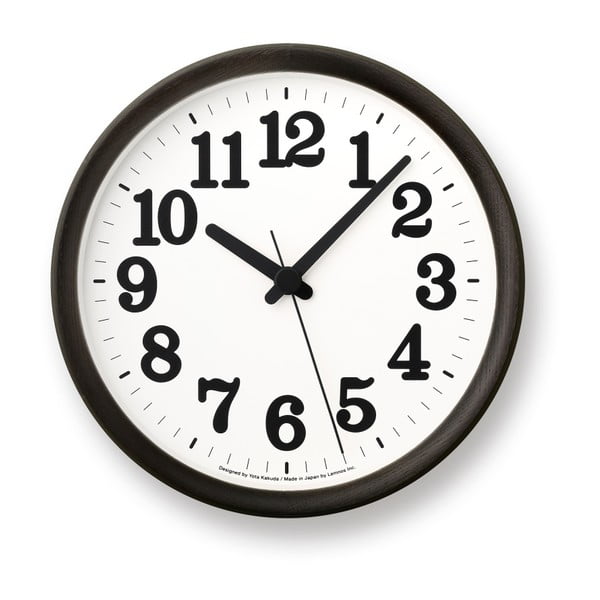 Zegar w czarnej ramie Lemnos Clock Issue, ⌀ 22 cm