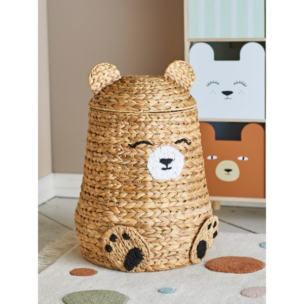 Dziecięcy kosz na zabawki z hiacyntu wodnego w naturalnym kolorze ø 40x57 cm Timone – Bloomingville Mini-image-1