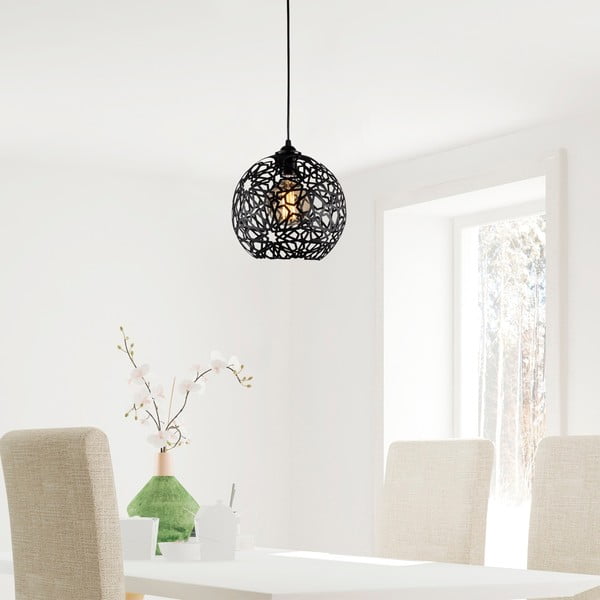 Czarna lampa wisząca ø 25 cm Fellini – Opviq lights-image-1