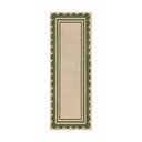 Zielono-naturalny wełniany chodnik tkany ręcznie 80x230 cm Lois Scallop – Flair Rugs